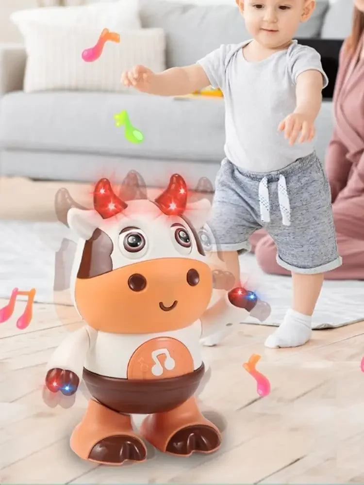 Dancing Cow Musical Toys Movable Baby Cow Toy with Music and LED Lights Baby Toys 6 to 12 Months Children Educational Toys