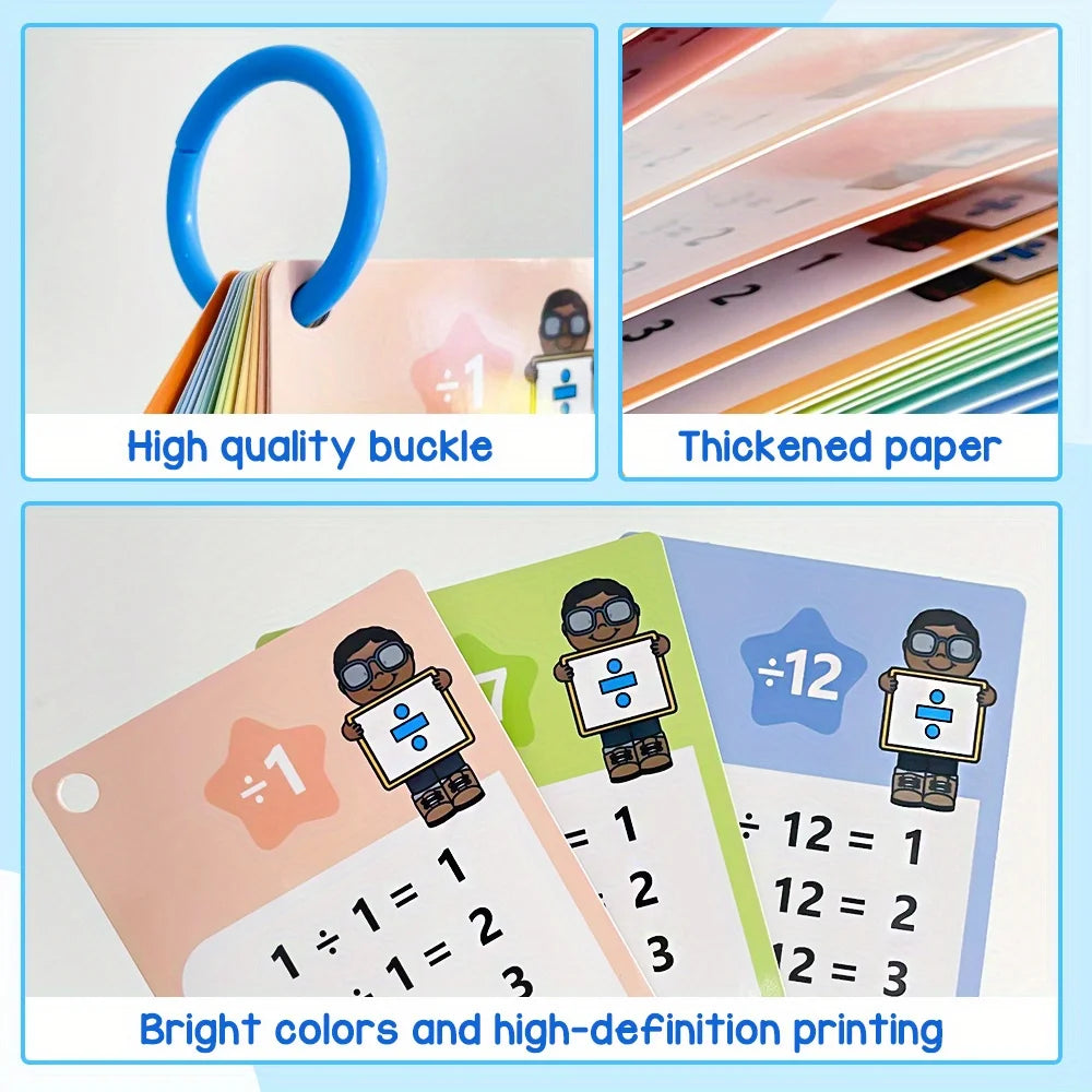 Flash Cards with Dry Erase Markers 30 Cards 0-12 Multiplication Division Educational Times Table Learning Math Games Chart