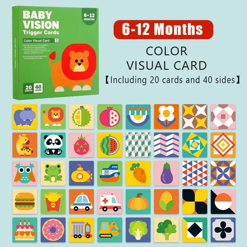 Flash Cards Baby Visual Stimulation Cards for Toddlers Sensory Development Early Education Learning Toys For Newborn Funny Gifts