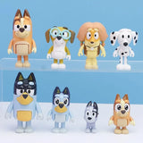 12 Bluey Family Character Model Decorations Cute Puppy Movable Joints Decorations Mini Pvc Character Model Toys Children'S Gifts