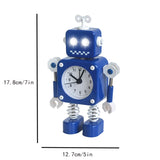 Robot Alarm Clock, Non-Ticking Wake-up Clock with Flashing Eye Lights and Rotating Arm, Gift for Kids, Funny Decoration for Desk