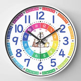 12 Inch Early Education Wall Clock Children's Cartoon Creative Living Room Wall Decoration Mute No Ticking Quartz Clock