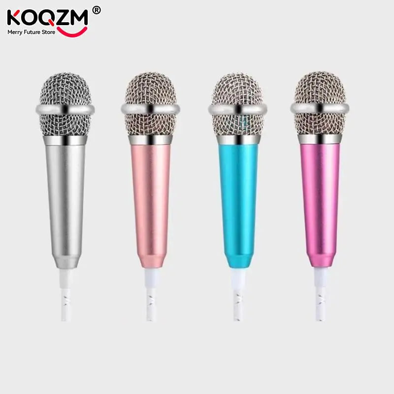 Microphone 3.5mm Stereo Studio Mic KTV Karaoke Mini Microphone With Earphone For Smart Phone Laptop PC Desktop Handheld Audio