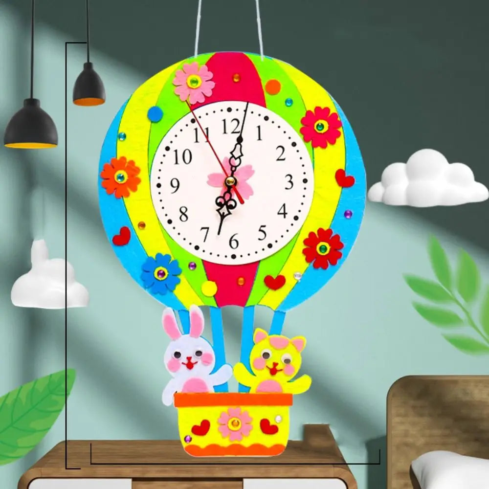 Nonwoven Fabric Cognition Clocks Toys DIY Puzzle Hour Minute Second DIY Clock Toys Cartoon Clock Time Teaching Aid Kids Gift