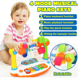 Baby Piano Toys Kids Rotating Music Keyboard Light Sound, Musical Toy for Toddlers,Early Educational Music Toy Gift Random Color