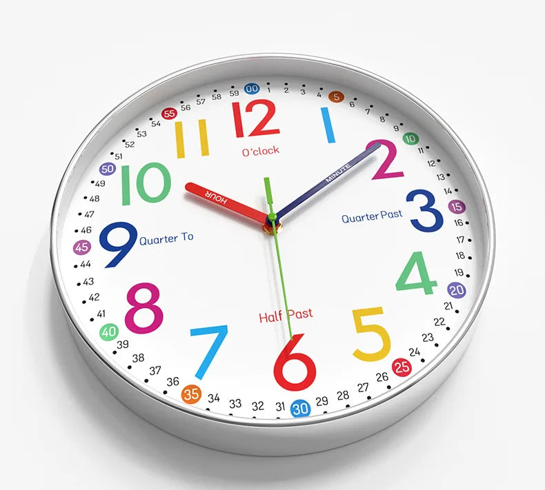 12 Inch Early Education Wall Clock Cartoon Children's Time Management Quartz Clock Home Wall Hanging Silent Clock 30CM