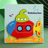 Wooden Puzzles Educational Cartoon Animals Early Learning Cognition Intelligence Puzzle Game For Children Toys