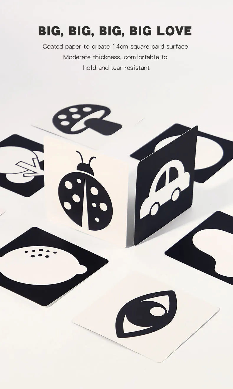 Flash Cards Baby Visual Stimulation Cards for Toddlers Sensory Development Early Education Learning Toys For Newborn Funny Gifts