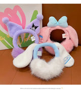 Kuromi Cinnamoroll Melody Plush Earmuffs Girls New Anime Ear Cover for Winter Kids Outdoors Warm Ear Muffs Children Xmas Gift
