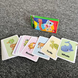 Montessori Early Baby Flash Cards Fruits Durable Children's Education Flash Cards Animal English Word Recognition Cards