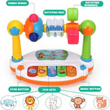 Baby Piano Toys Kids Rotating Music Keyboard Light Sound, Musical Toy for Toddlers,Early Educational Music Toy Gift Random Color