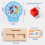 Children Montessori Clock Educational Toys Hour Minute Second Cognition Clock Model Teaching Aids Time Learning For Kindergarten