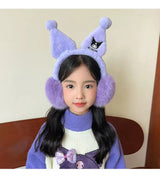 Kuromi Cinnamoroll Melody Plush Earmuffs Girls New Anime Ear Cover for Winter Kids Outdoors Warm Ear Muffs Children Xmas Gift