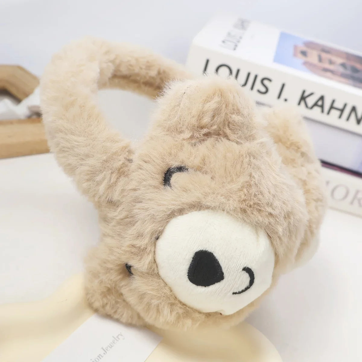 Kids Bear Fuzzy Ear Muffs | Winter Cozy Warm Earmuffs for Girls & Boys | Cold Weather Ear Warmer