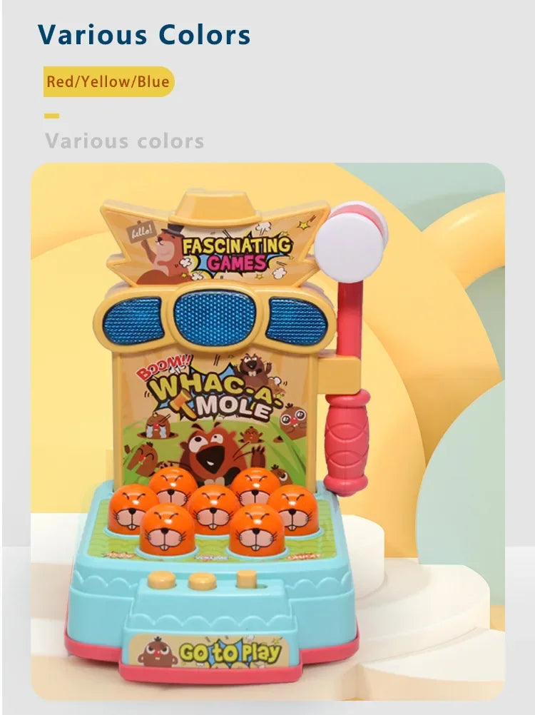 Electric Whack a Mole Toy with Interactive Knock Knock Music for Early Education