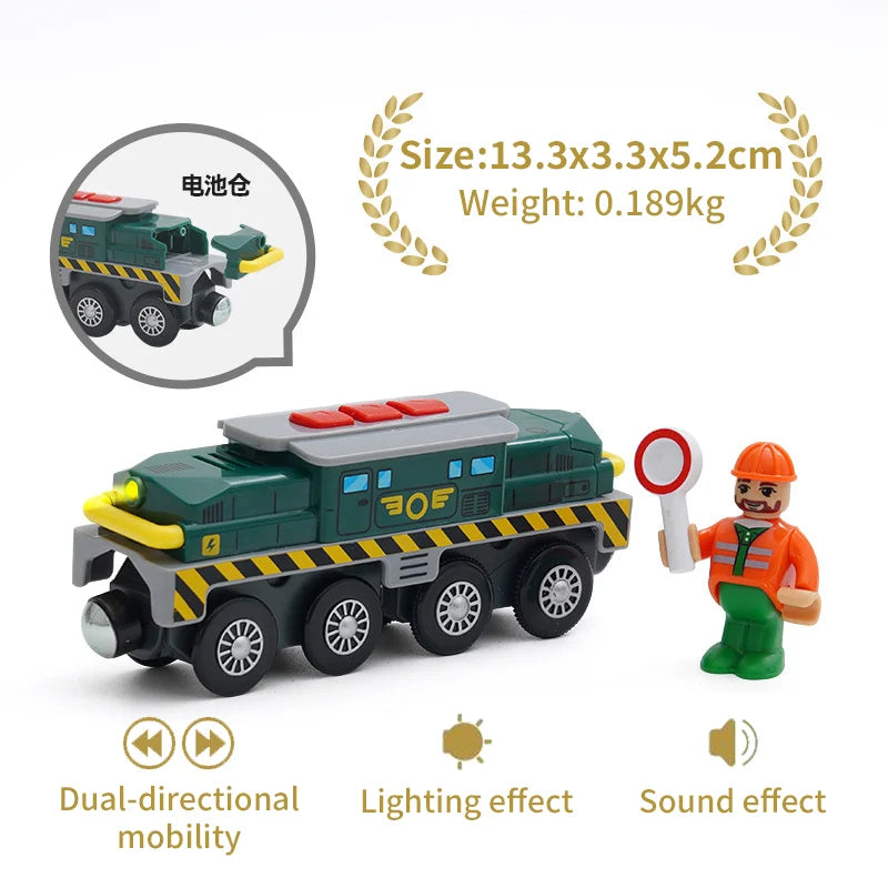 New Electric Universal Simulation High Speed Train Magnetic Locomotive Fit for Wooden Train Track Railway Educational Toys Gifts