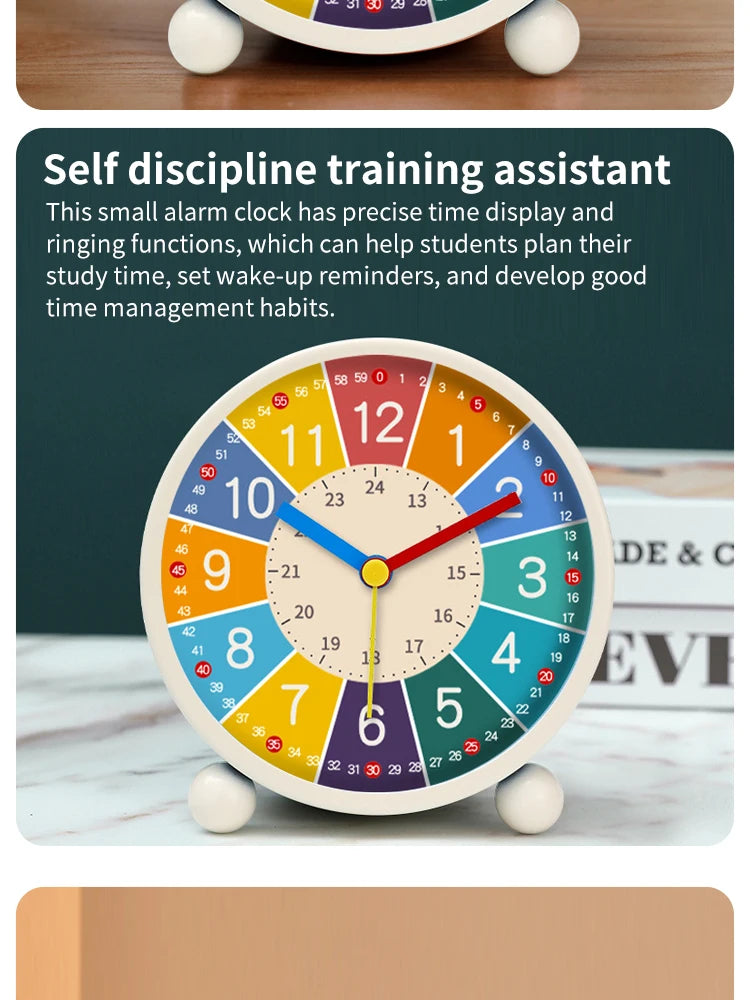 Early Learning Desktop Alarm Clock Children Wake Up Alarm Clock Living Room Bedroom Silent Desktop Clock Desktop Clock