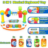 Baby Piano Toys Kids Rotating Music Keyboard Light Sound, Musical Toy for Toddlers,Early Educational Music Toy Gift Random Color