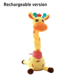 Music Giraffe Toy Singing Dancing Repeating What You Said Dancing Giraffe Flashing LED Lights Adjustable Volume Voice Simulation