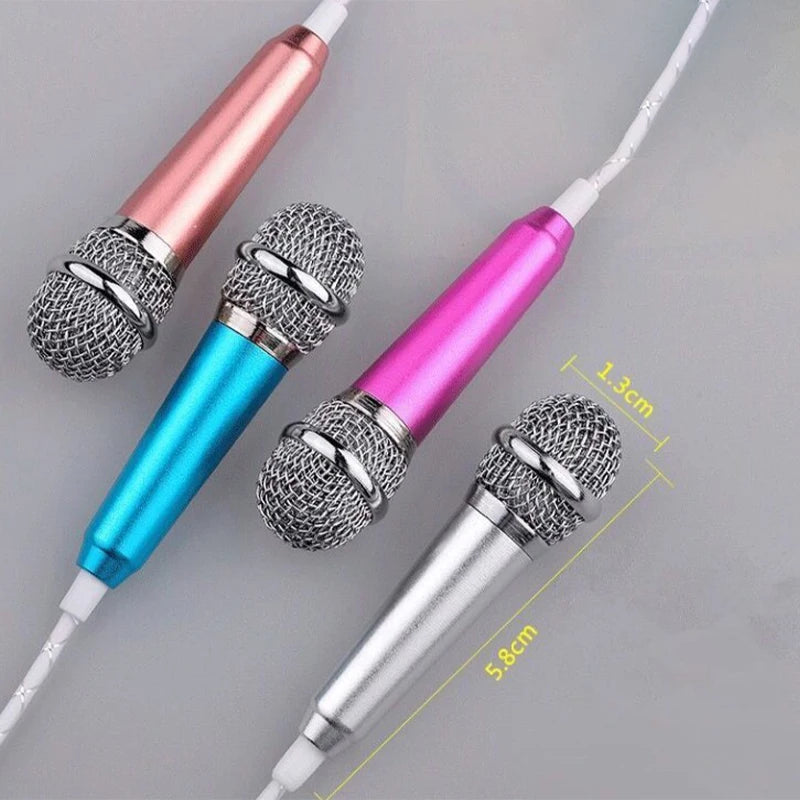 Microphone 3.5mm Stereo Studio Mic KTV Karaoke Mini Microphone With Earphone For Smart Phone Laptop PC Desktop Handheld Audio