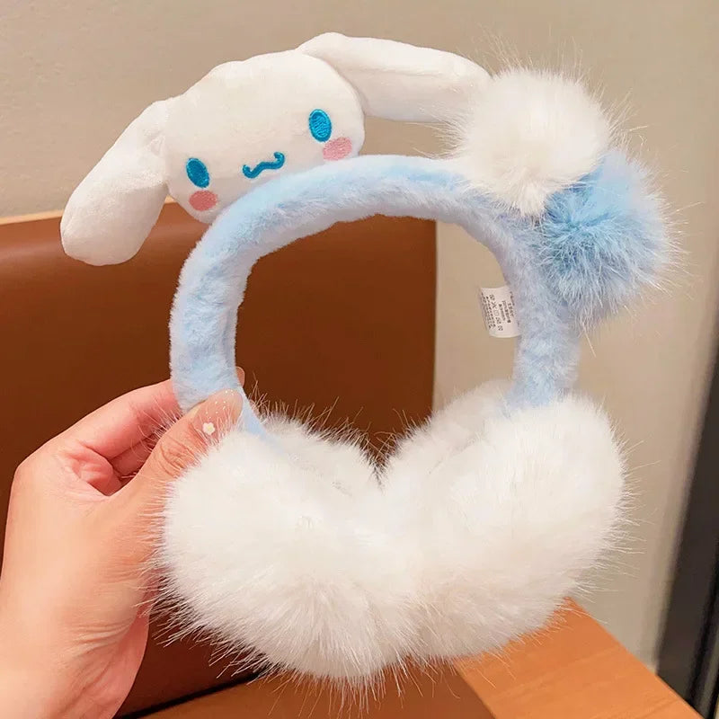 Kuromi Cinnamoroll Melody Plush Earmuffs Girls New Anime Ear Cover for Winter Kids Outdoors Warm Ear Muffs Children Xmas Gift