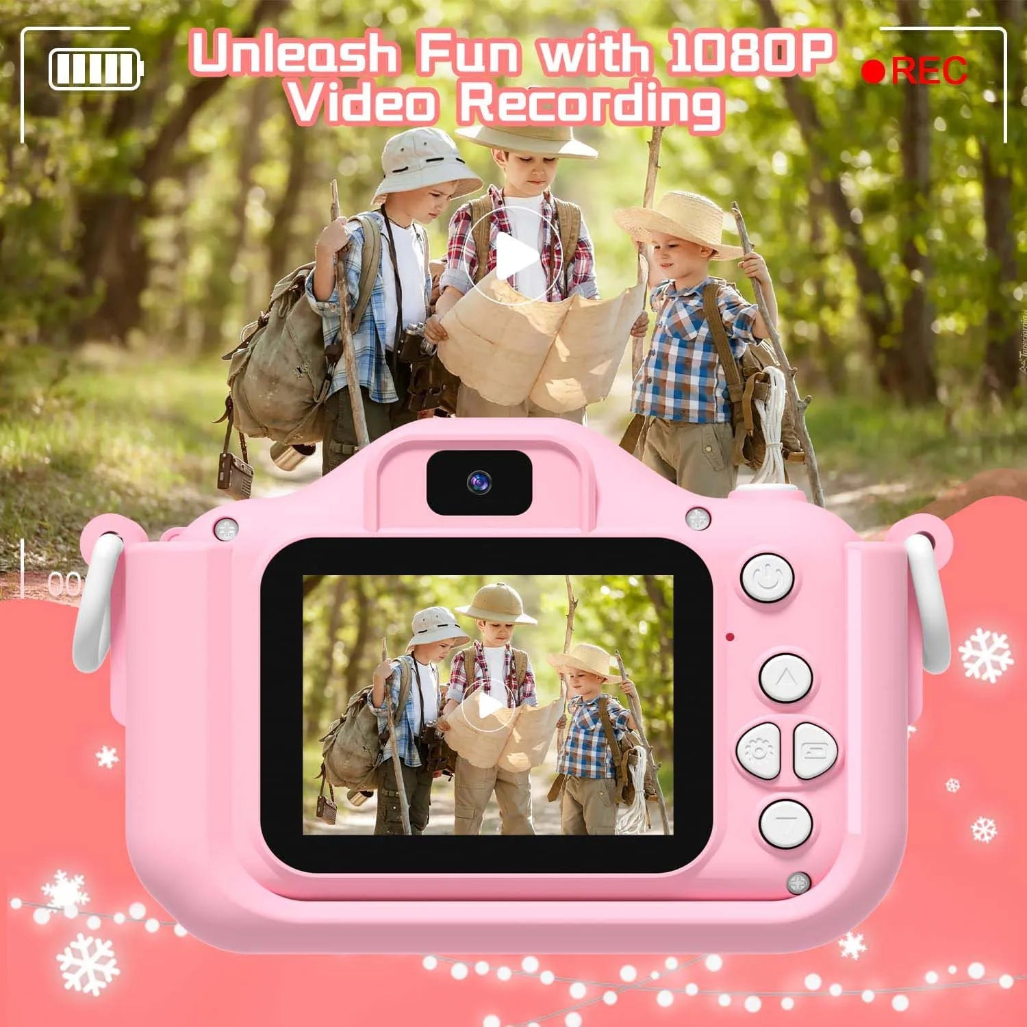 Kids Camera Digital Dual Camera HD 1080P Video Camera Toys with 32GB Card Mini Cam Color Display Children Birthday Gift Kids Toy