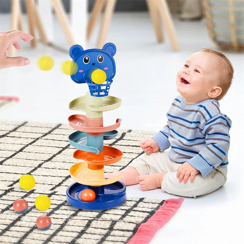 Montessori Rolling Ball Development Game Baby Ball Toy Educational Toys Montessori Activity Stacking Toys For Babies 1 2 3 Years