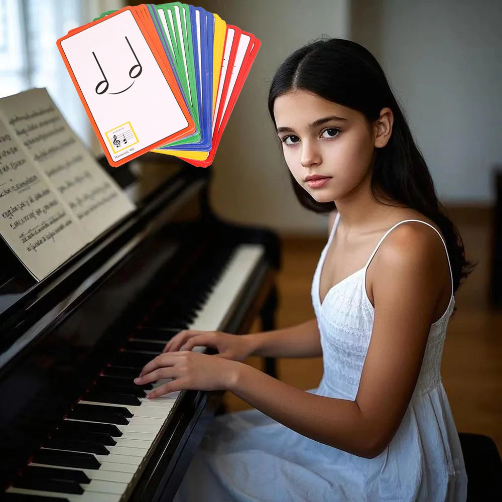 Music Flash Cards piano guitar chord chart, guitar piano learning music note card, music flash card