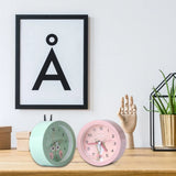 Kids Analogs Alarm Clock with Snoozes and Nightlight, Quiet Bedroom Round Clock for Boys and Girls Learning Clocks