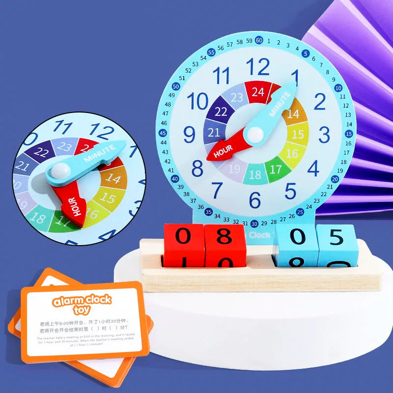 Children Montessori Clock Educational Toys Hour Minute Second Cognition Clock Model Teaching Aids Time Learning For Kindergarten