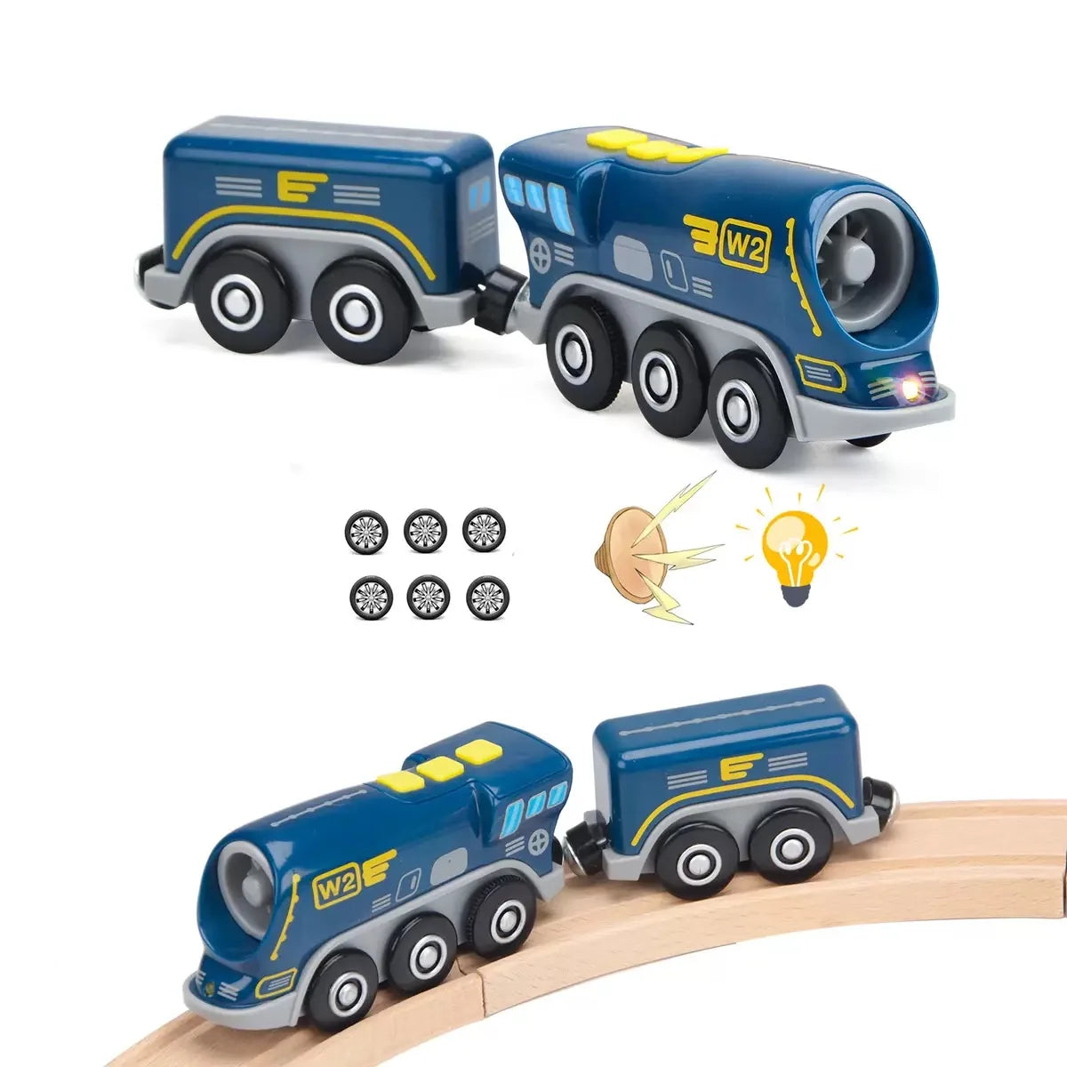 New Electric Universal Simulation High Speed Train Magnetic Locomotive Fit for Wooden Train Track Railway Educational Toys Gifts