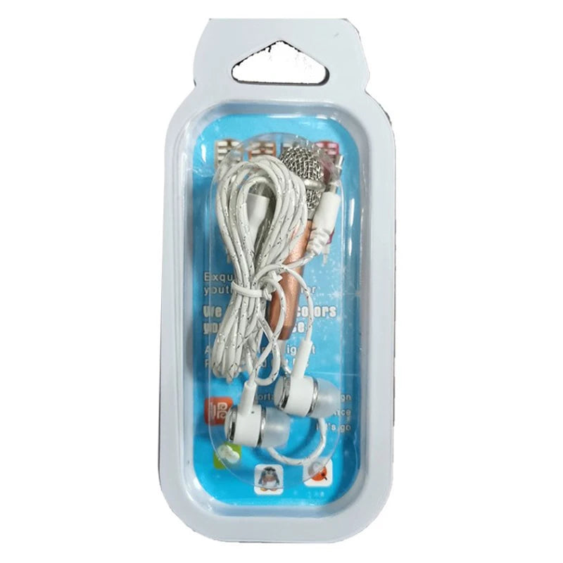 Microphone 3.5mm Stereo Studio Mic KTV Karaoke Mini Microphone With Earphone For Smart Phone Laptop PC Desktop Handheld Audio