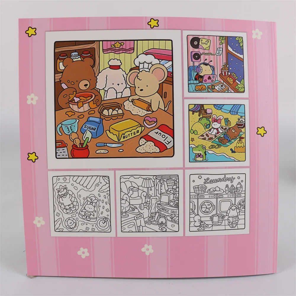 Halloween Coloring Book COZY FRIENDS Coloring Book For Adults And