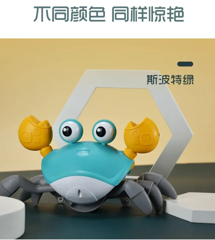 Cute Sensing Crawling Crab Baby Toys Interactive Walking Dancing with Music Automatically Avoid Obstacles Toys for Kids Toddler