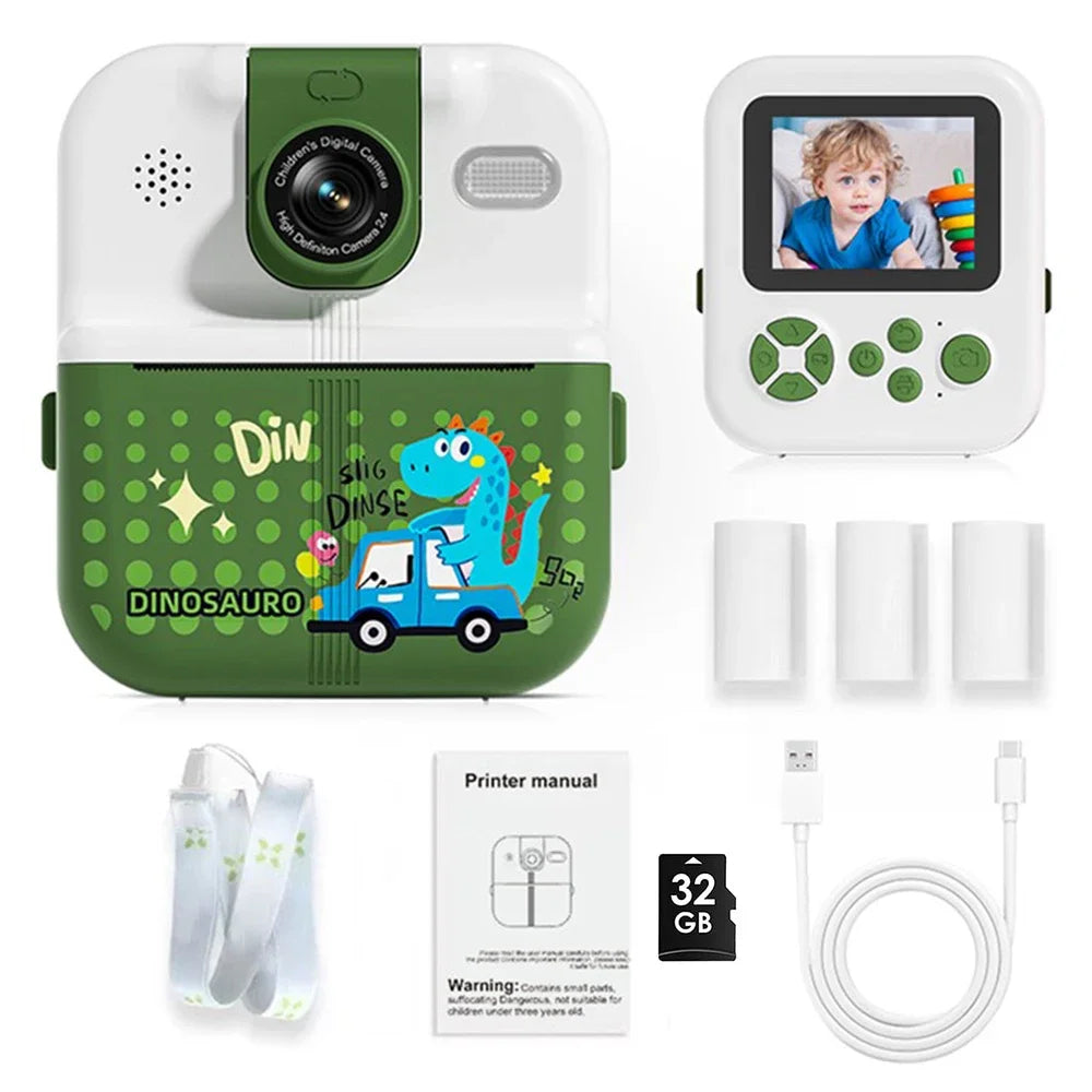 Kids Camera Instant Print Bluetooth Connection Photo 1080P HD Toddler Camera for Girls Boys 3-12 Age Birthday Christmas Gifts