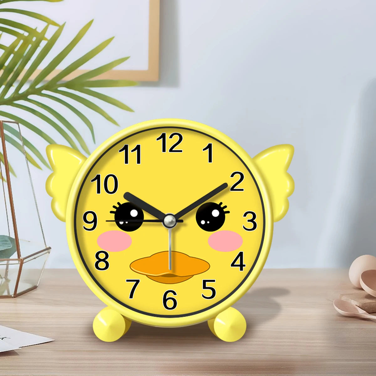 Cute Children's Educational Alarm Clock Bedroom Desktop Early Education Small Animal Round Mute For Boy Girls Home Decoration