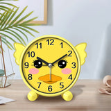Cute Children's Educational Alarm Clock Bedroom Desktop Early Education Small Animal Round Mute For Boy Girls Home Decoration