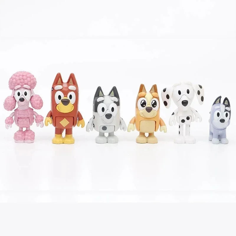 12 Bluey Family Character Model Decorations Cute Puppy Movable Joints Decorations Mini Pvc Character Model Toys Children'S Gifts