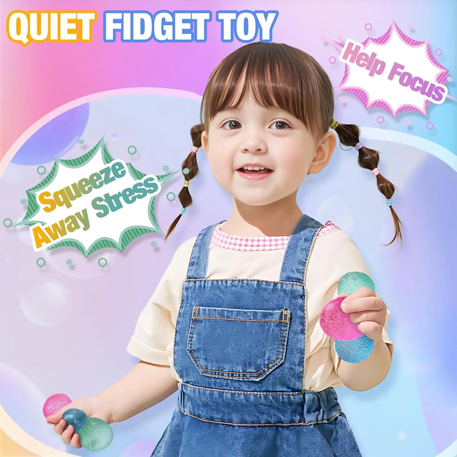 Big Soft Sensory Stress Balls Textured Memory Gel Soft Fidget Toys Anxiety Relief Squeeze Ball for Autism/ADHD Party Favors Gift