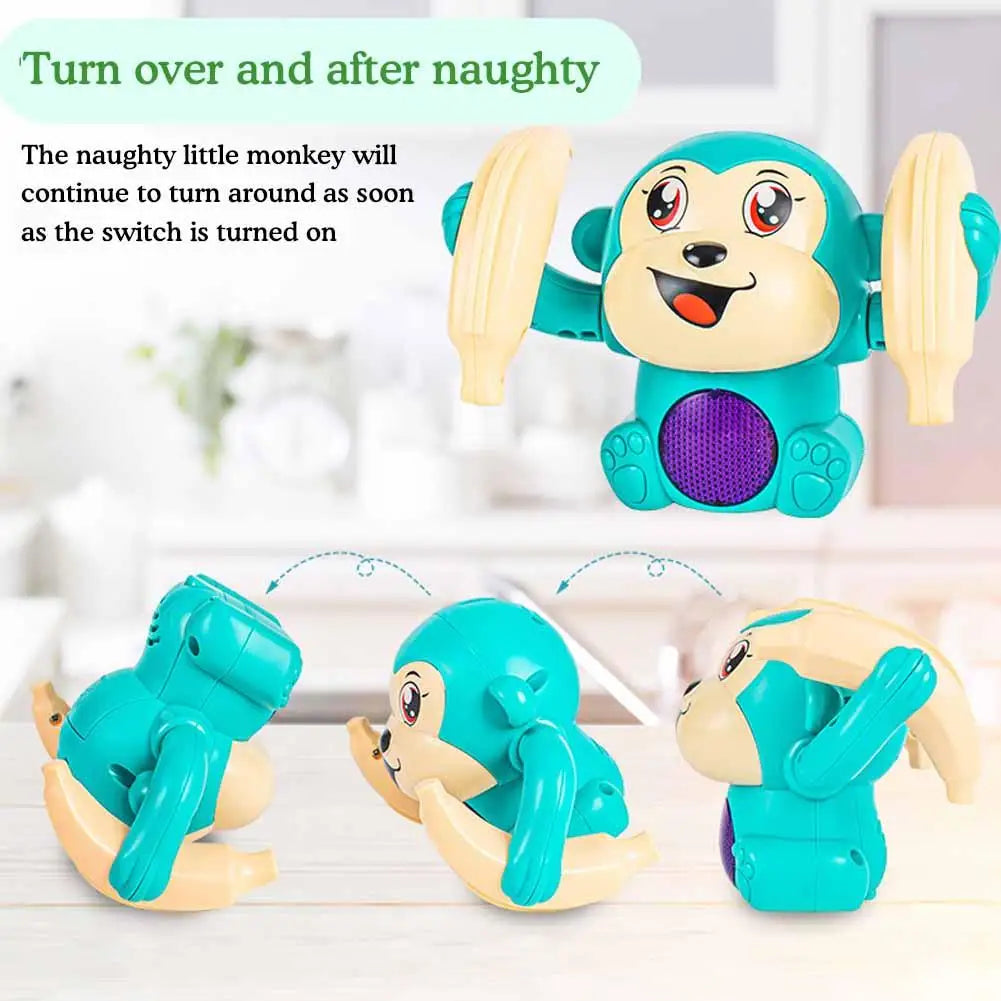 Electric Tumbling Monkey Learning To Climb Induction Music Toys Kids Toys Monkey Voice Light Puzzle Control Rolling Cartoon