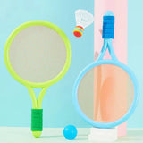 Comfortable Handle Badminton Rackets Set Portable Anti-slip Plastic Rackets with Ball Easy To Grip Shuttlecocks