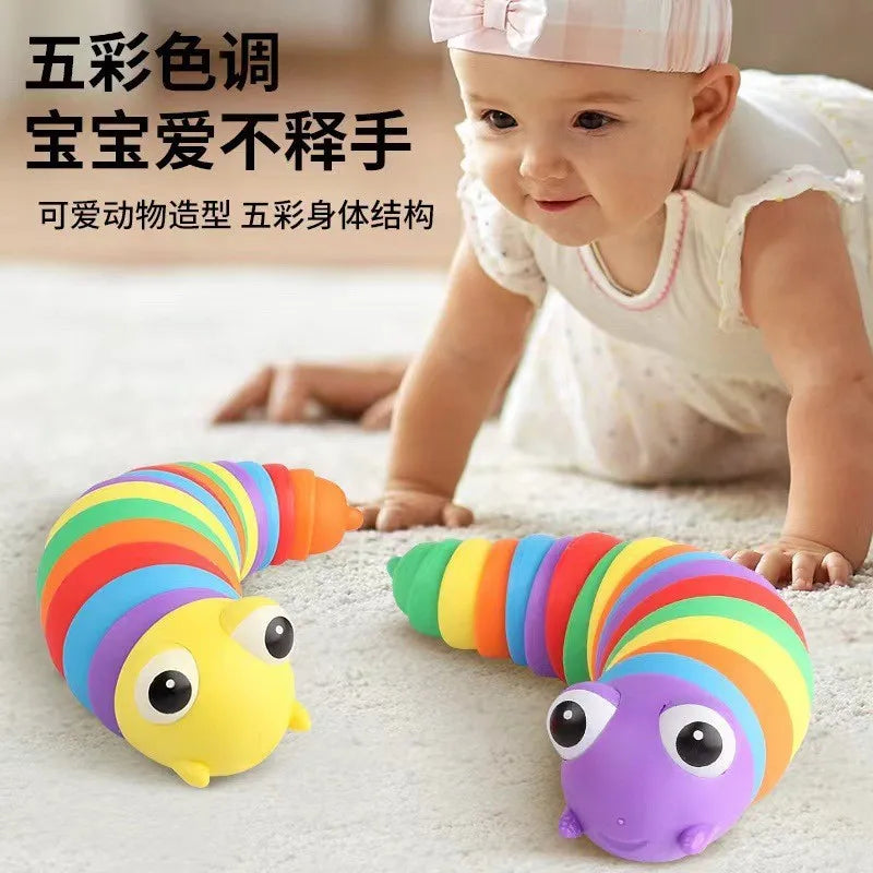 Baby Toy Twisted Caterpillar Infants and Toddlers Colorful Stress Relieving Toys Early Educational Toys Newborn Gift Squishy 1pc