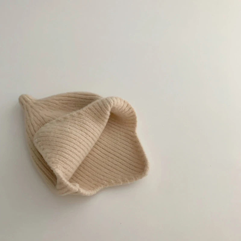 Korean Baby Ear Protection Hat Warm Warm Toddler Kintted Hats 1-3Years Girl Boy Earmuffs Cap Solid Woolen Kids Crochet Bonnet 모자