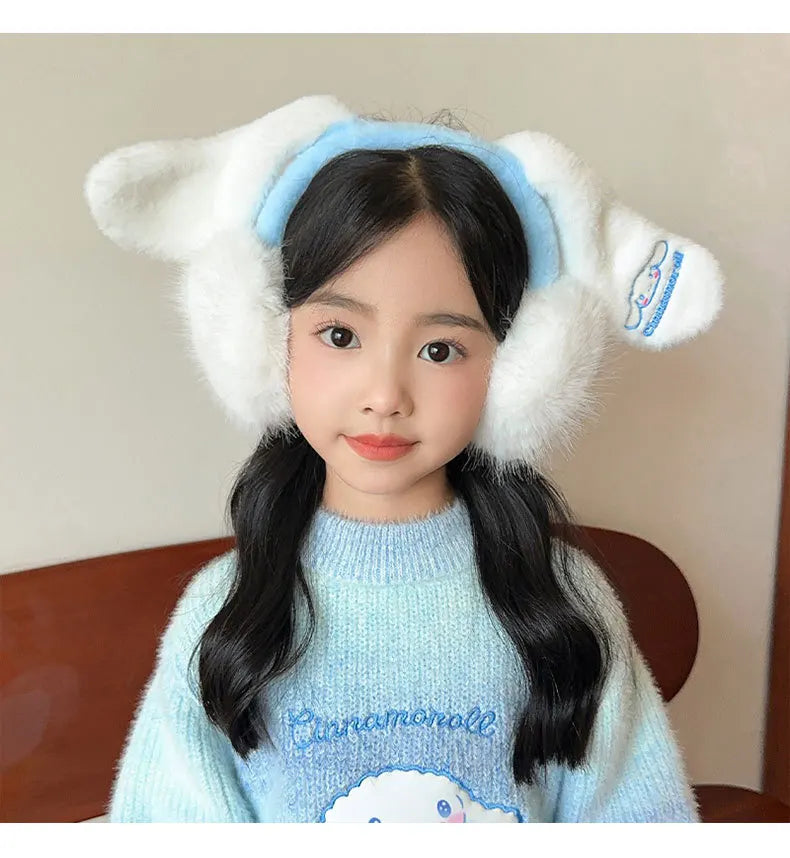 Kuromi Cinnamoroll Melody Plush Earmuffs Girls New Anime Ear Cover for Winter Kids Outdoors Warm Ear Muffs Children Xmas Gift
