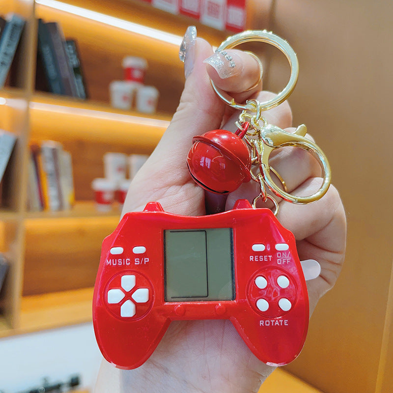 Mini Russian Building Blocks Game, Console Handheld Minicomputer Keychain Nostalgic Creative Puzzle, Old-Fashioned Toy Pendant