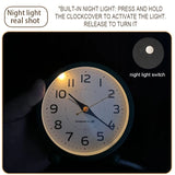 Children's alarm clock, metal material, silent operation time, with night light, suitable for bedroom, office, all scenes