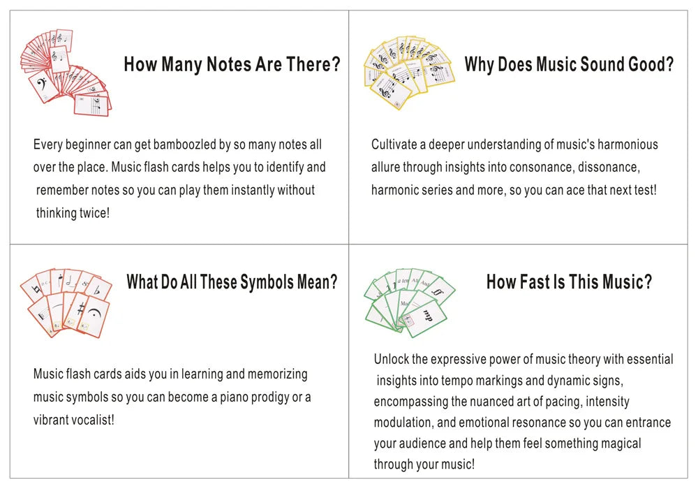 Music Flash Cards piano guitar chord chart, guitar piano learning music note card, music flash card