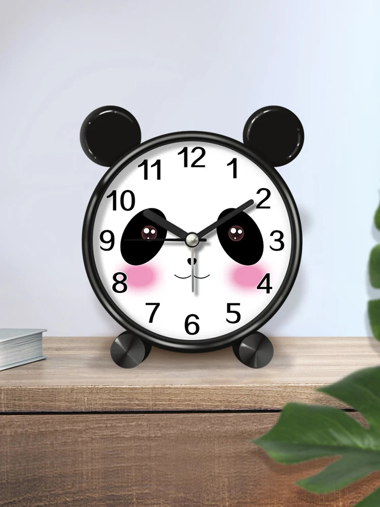 Cute Children's Educational Alarm Clock Bedroom Desktop Early Education Small Animal Round Mute For Boy Girls Home Decoration