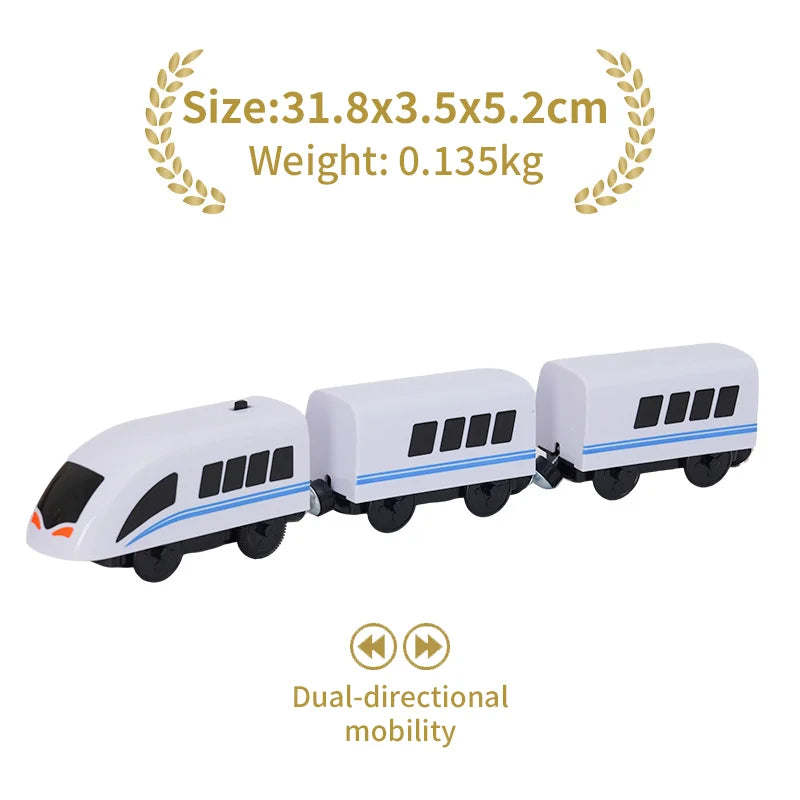 New Electric Universal Simulation High Speed Train Magnetic Locomotive Fit for Wooden Train Track Railway Educational Toys Gifts