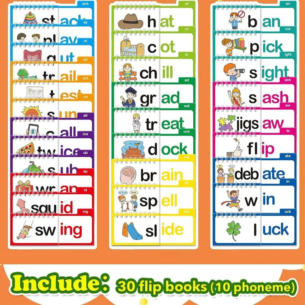 Phonics Flash Cards Rhyme Flashcard Read And Rhyme Flipping Books Vocabulary Word Families Flash Card Educational toys
